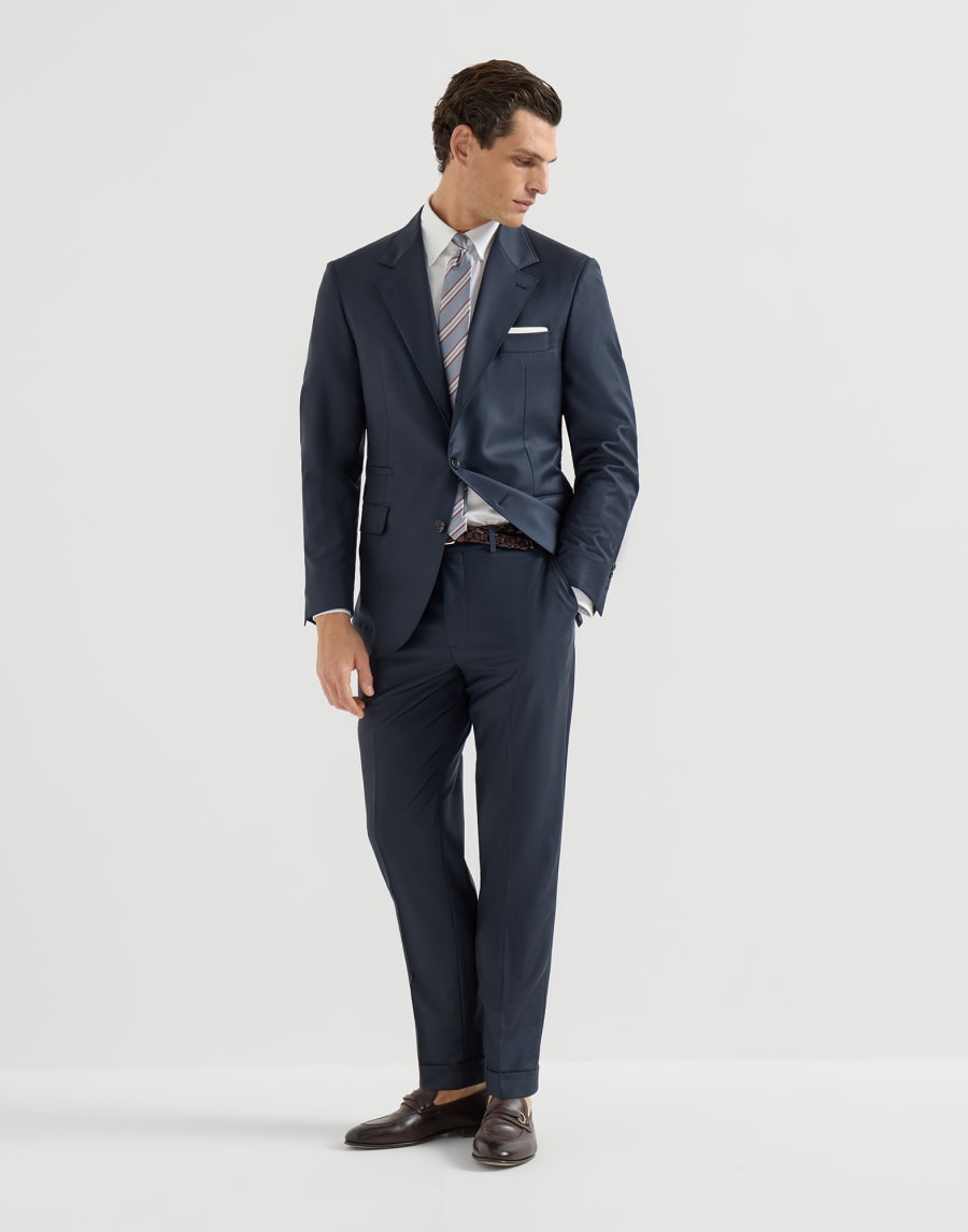 Virgin wool trousers Navy Blue Man - Brunello Cucinelli