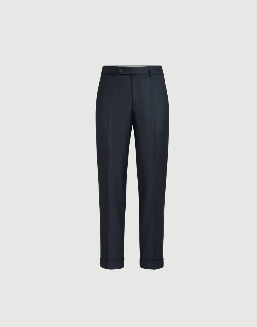 Virgin wool trousers Navy Blue Man - Brunello Cucinelli