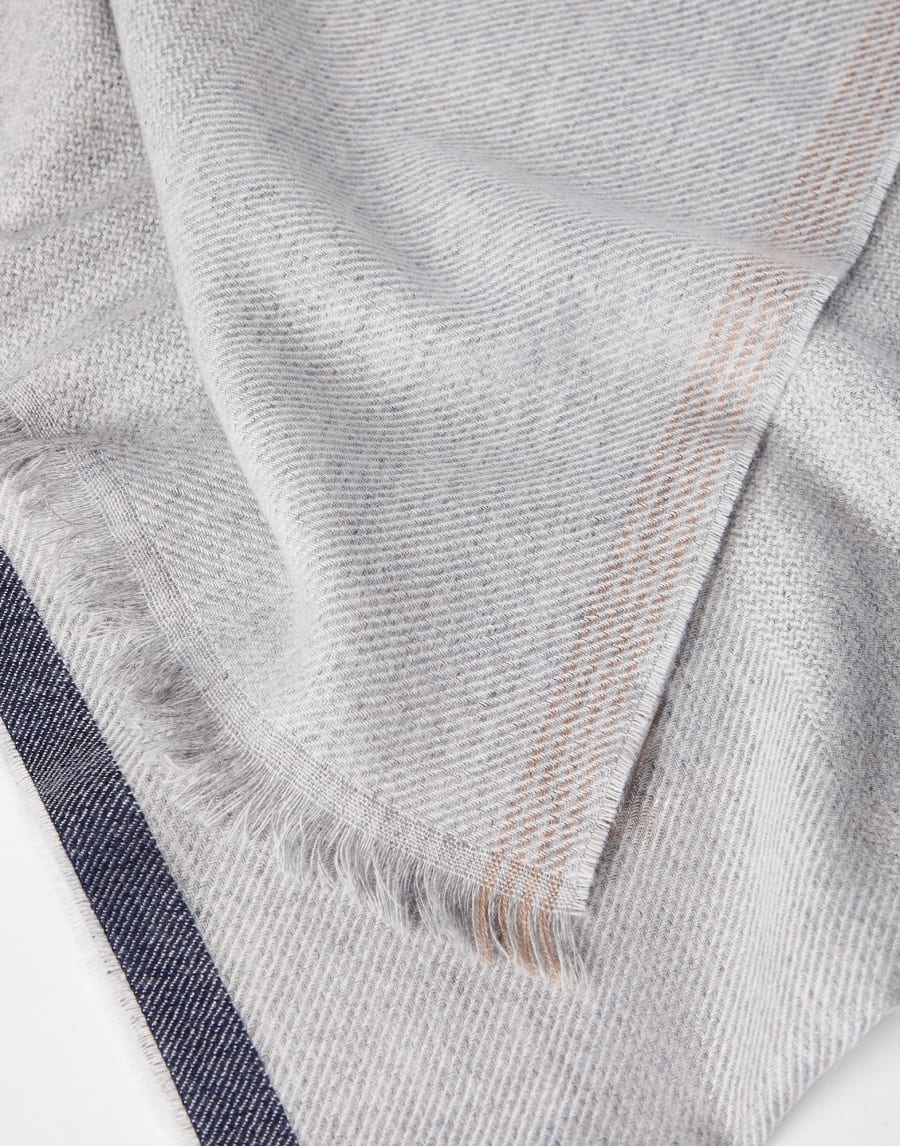 羊绒围巾 珠光灰 男款 - Brunello Cucinelli