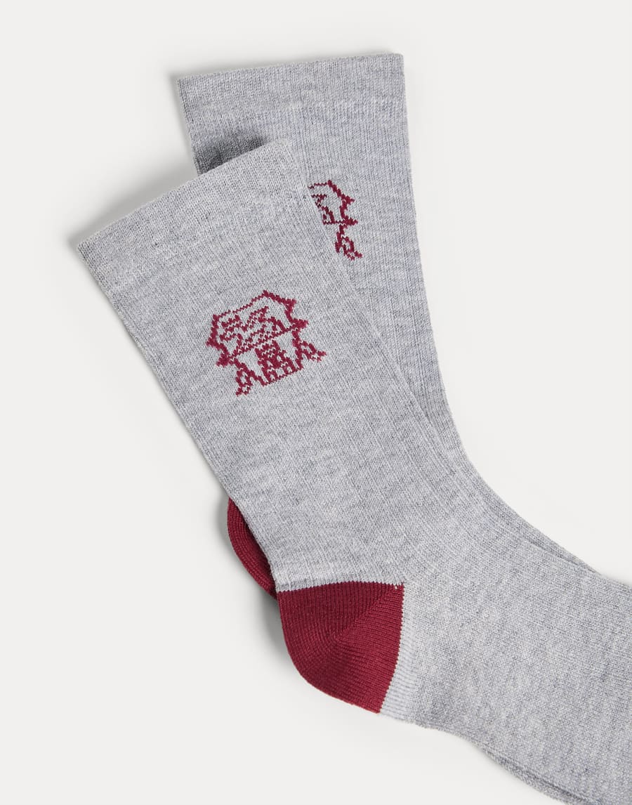 Rib knit socks with inlay Strawberry Boys - Brunello Cucinelli