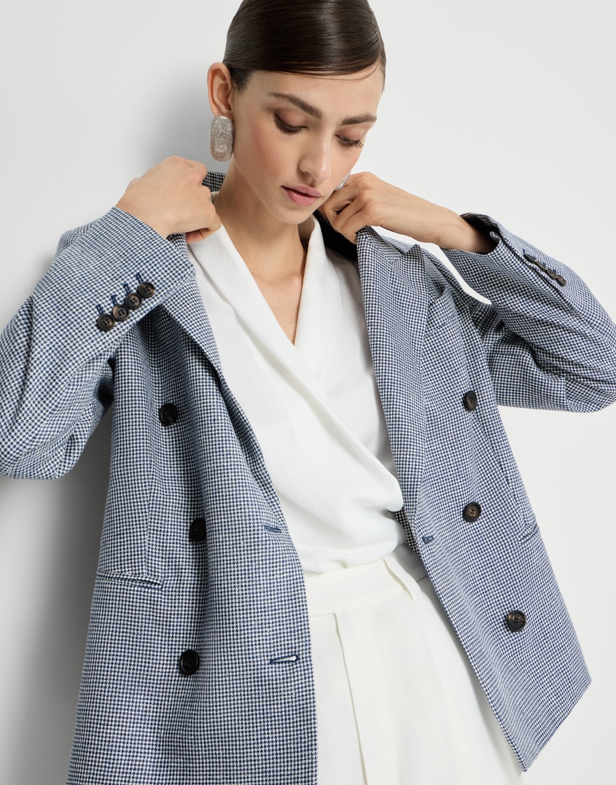 Houndstooth blazer Blue Woman - Brunello Cucinelli