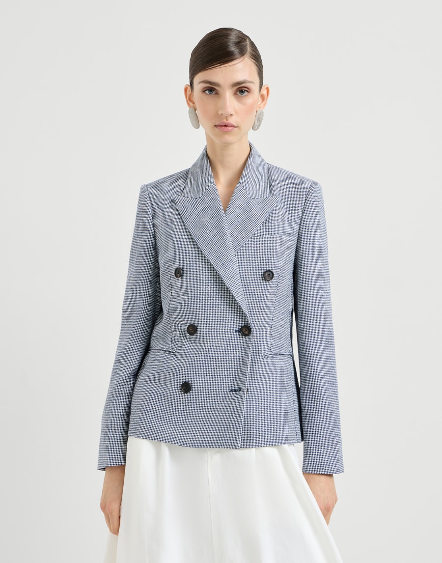Houndstooth blazer Blue Woman - Brunello Cucinelli