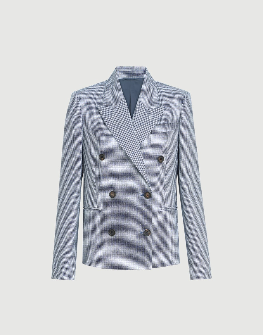 Houndstooth blazer Blue Woman - Brunello Cucinelli