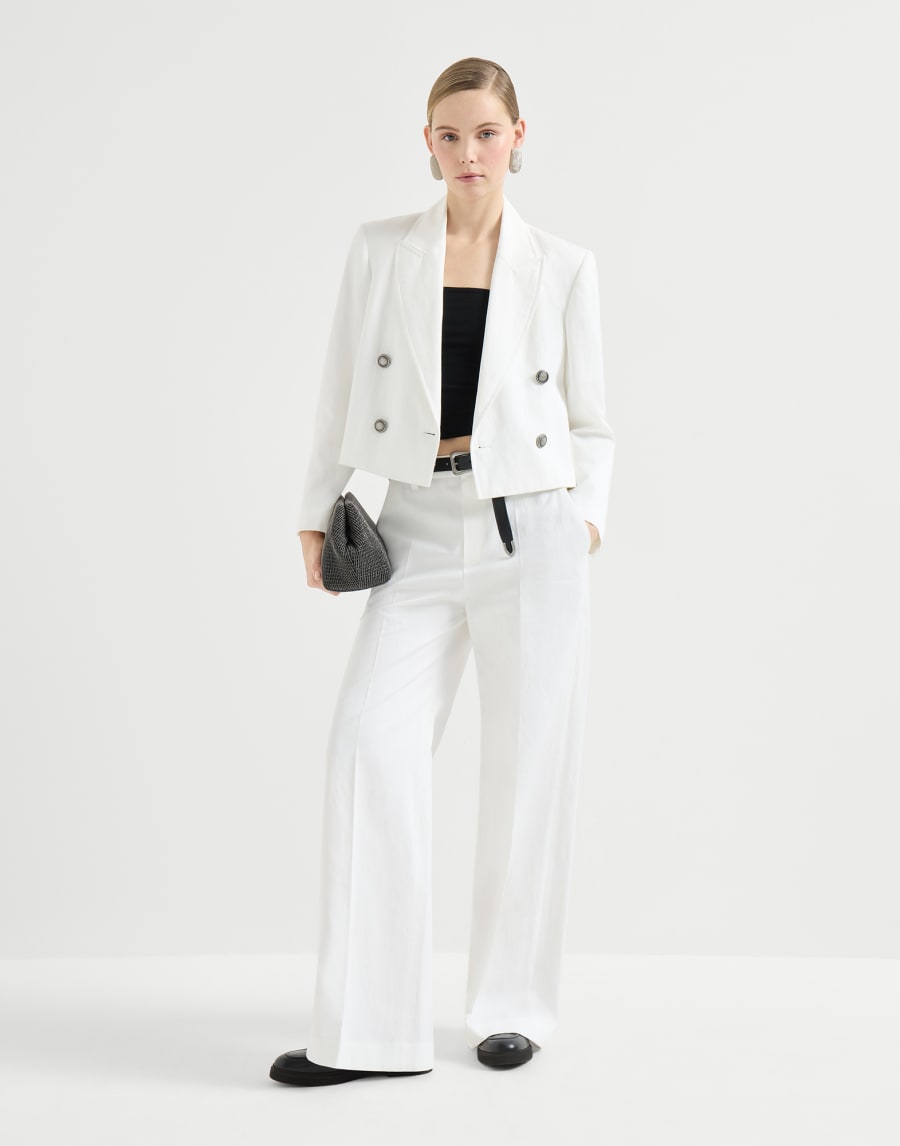 Pantalón Loose Flared Blanco Mujer - Brunello Cucinelli