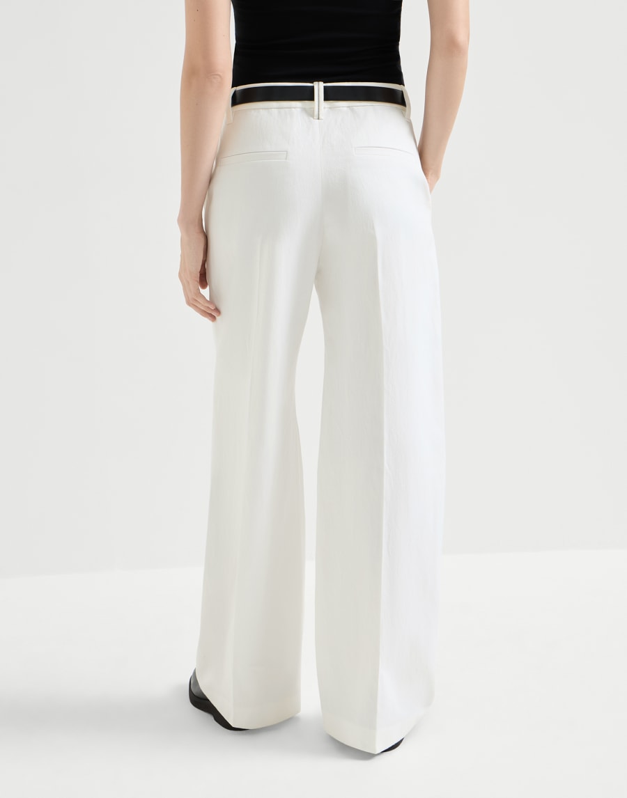 Loose Flared Trousers White Woman - Brunello Cucinelli