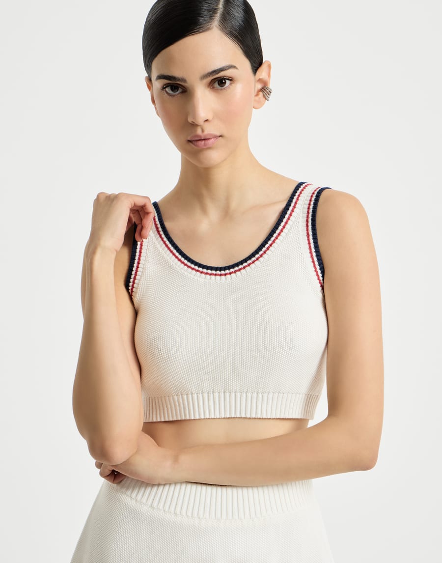 Knit crop top Panama Woman - Brunello Cucinelli