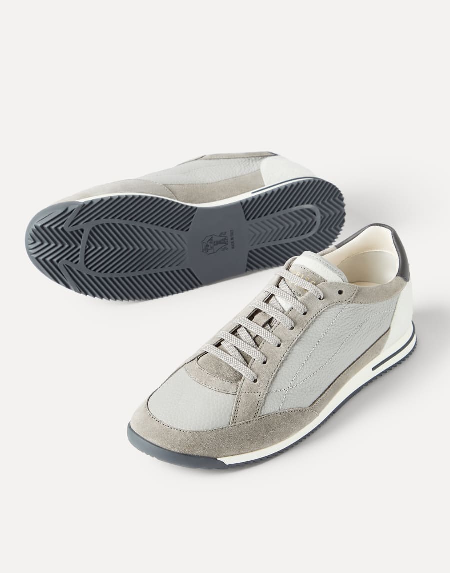 Deerskin and suede sneakers Light Brown Man - Brunello Cucinelli