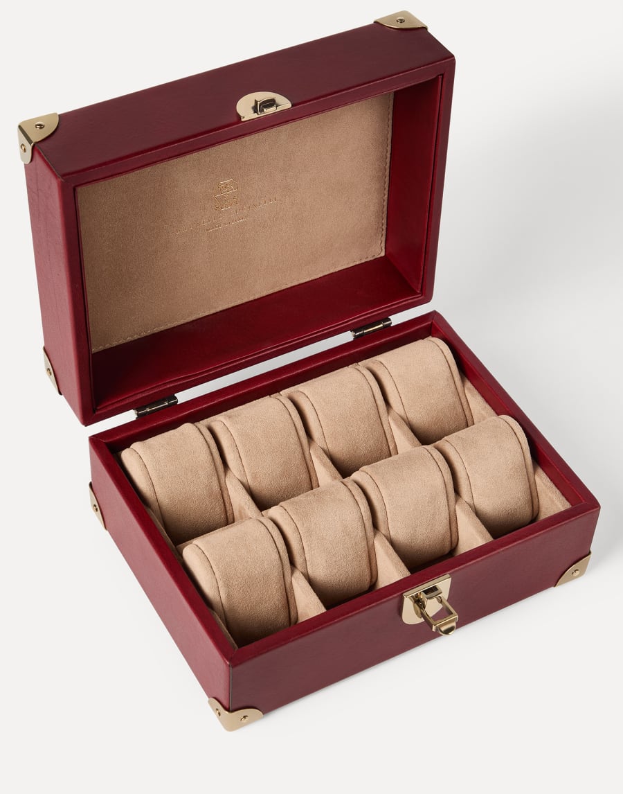 Calfskin watch case Wine Man - Brunello Cucinelli