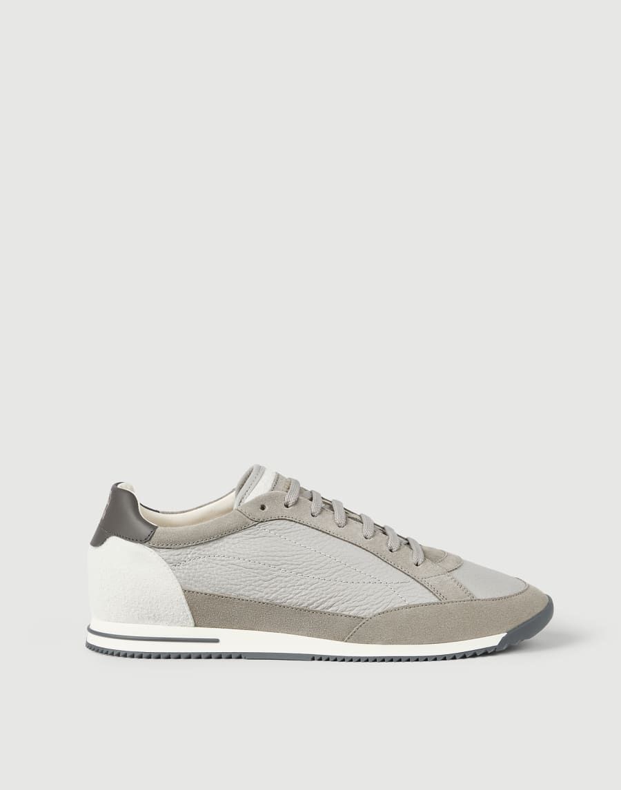 Deerskin and suede sneakers Light Brown Man - Brunello Cucinelli