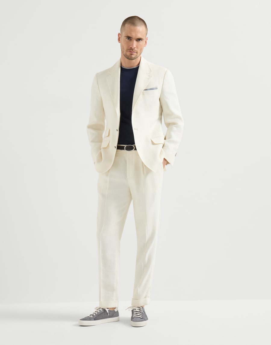 绒面革胶底鞋 中灰 男款 - Brunello Cucinelli