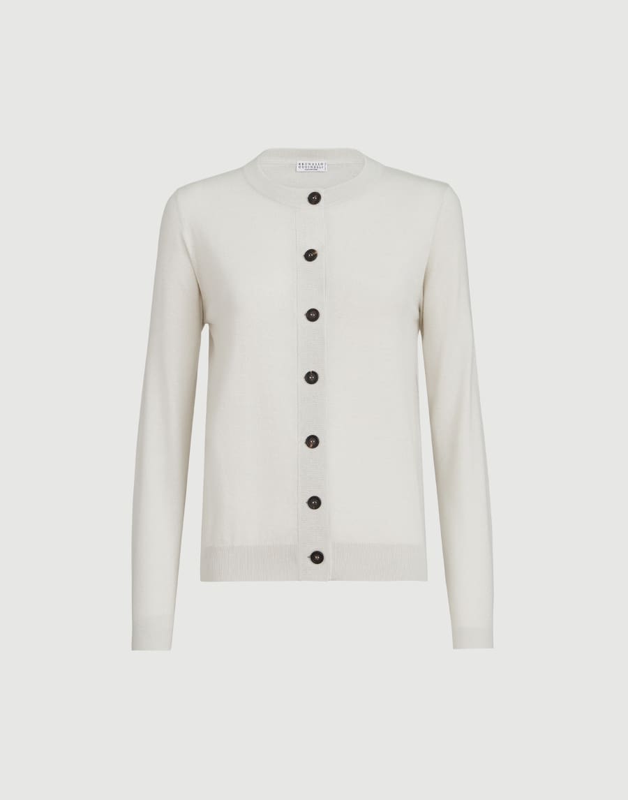 闪烁羊绒丝开衫 乳白 女款 - Brunello Cucinelli