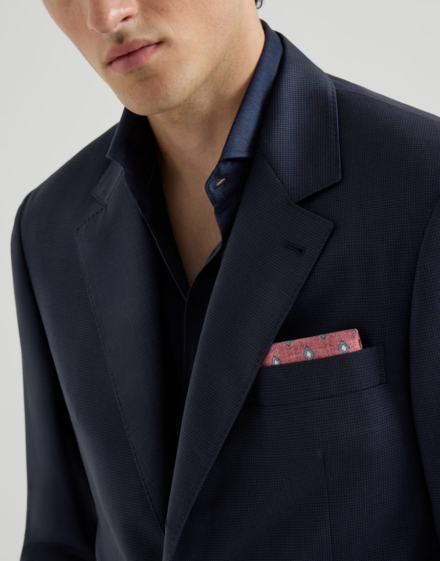 Пиджак с узором Гусиная лапка Темно-Синий Мужчина - Brunello Cucinelli