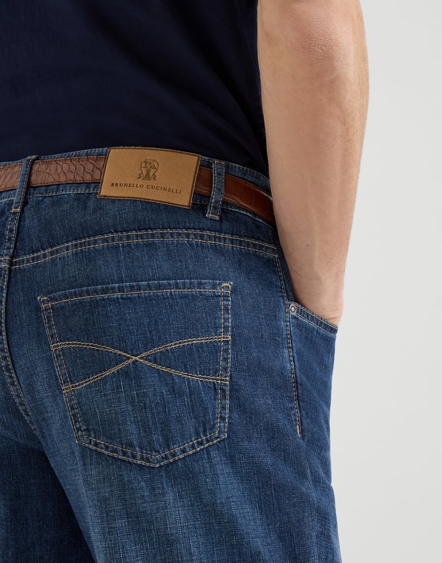Брюки из легкого денима Тёмный Деним Мужчина - Brunello Cucinelli