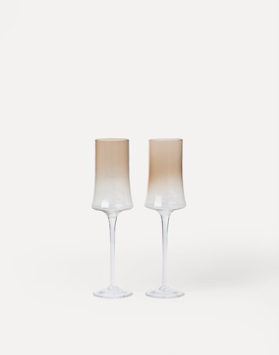 ムラーノガラス フルートグラス2点セット ナチュラル ライフスタイル - Brunello Cucinelli