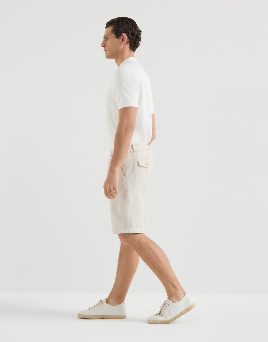 Linen Bermuda shorts Panama Man - Brunello Cucinelli