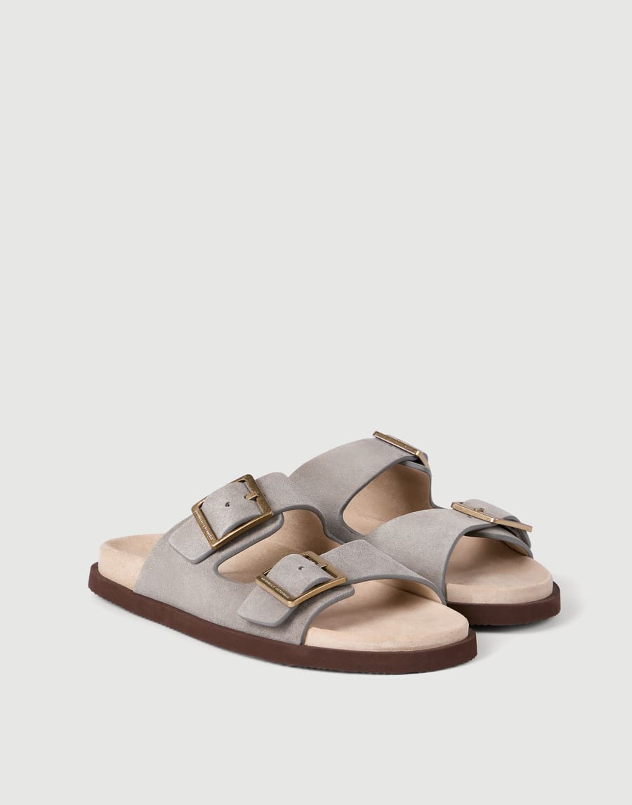 Suede slides Fog Man - Brunello Cucinelli