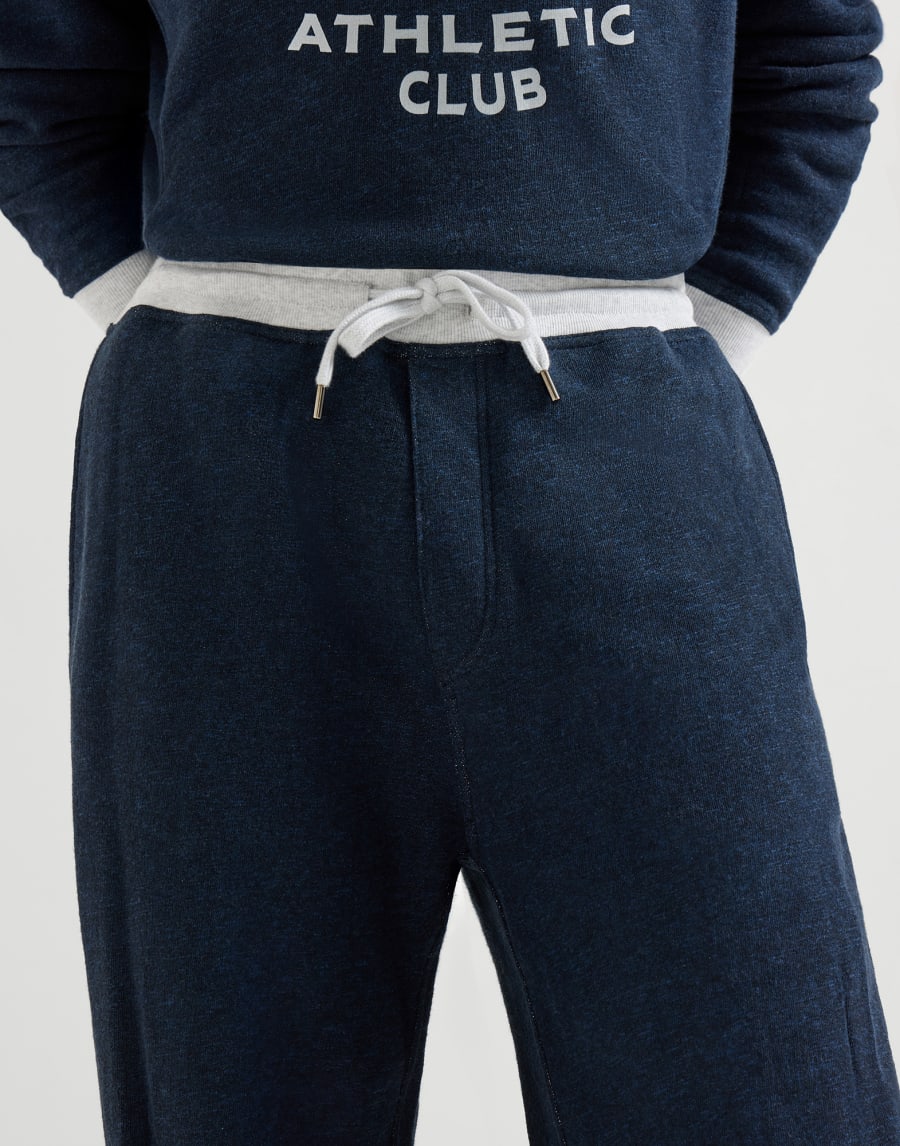 French terry trousers Navy Blue Man - Brunello Cucinelli