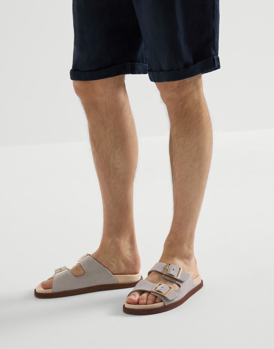 Suede slides Fog Man - Brunello Cucinelli