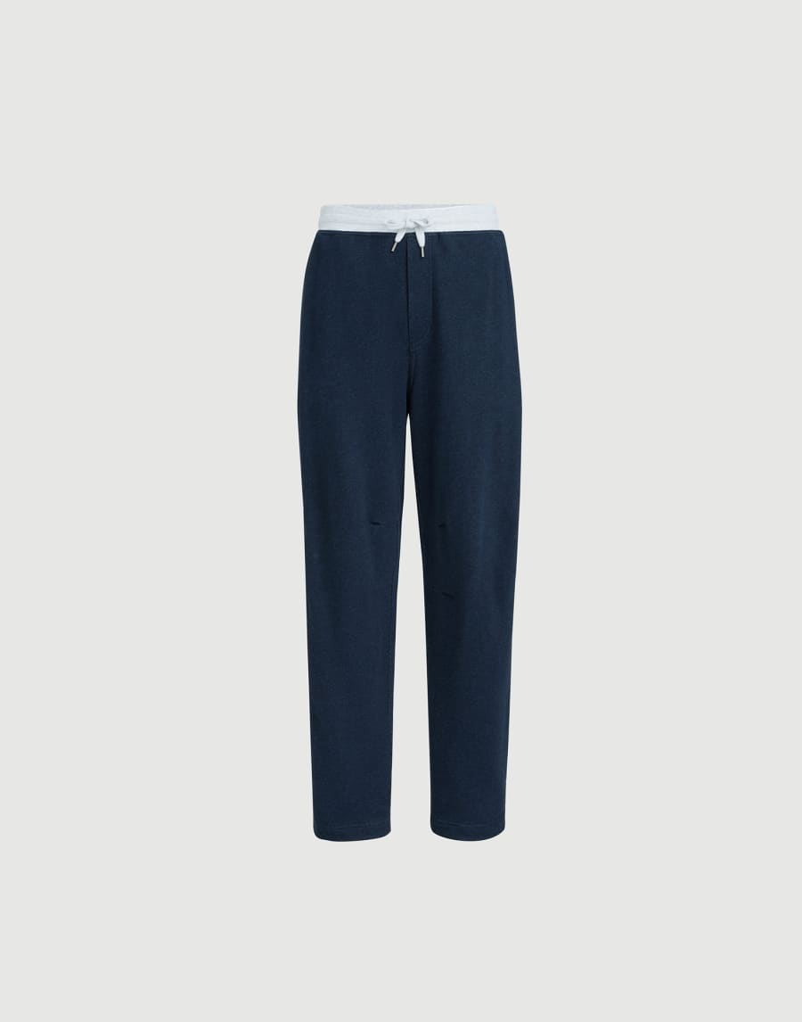 French terry trousers Navy Blue Man - Brunello Cucinelli