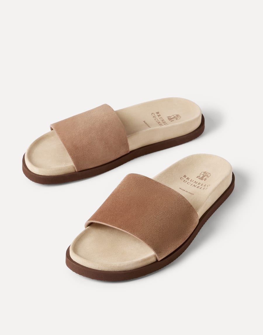 Suede slides Light Brown Man - Brunello Cucinelli