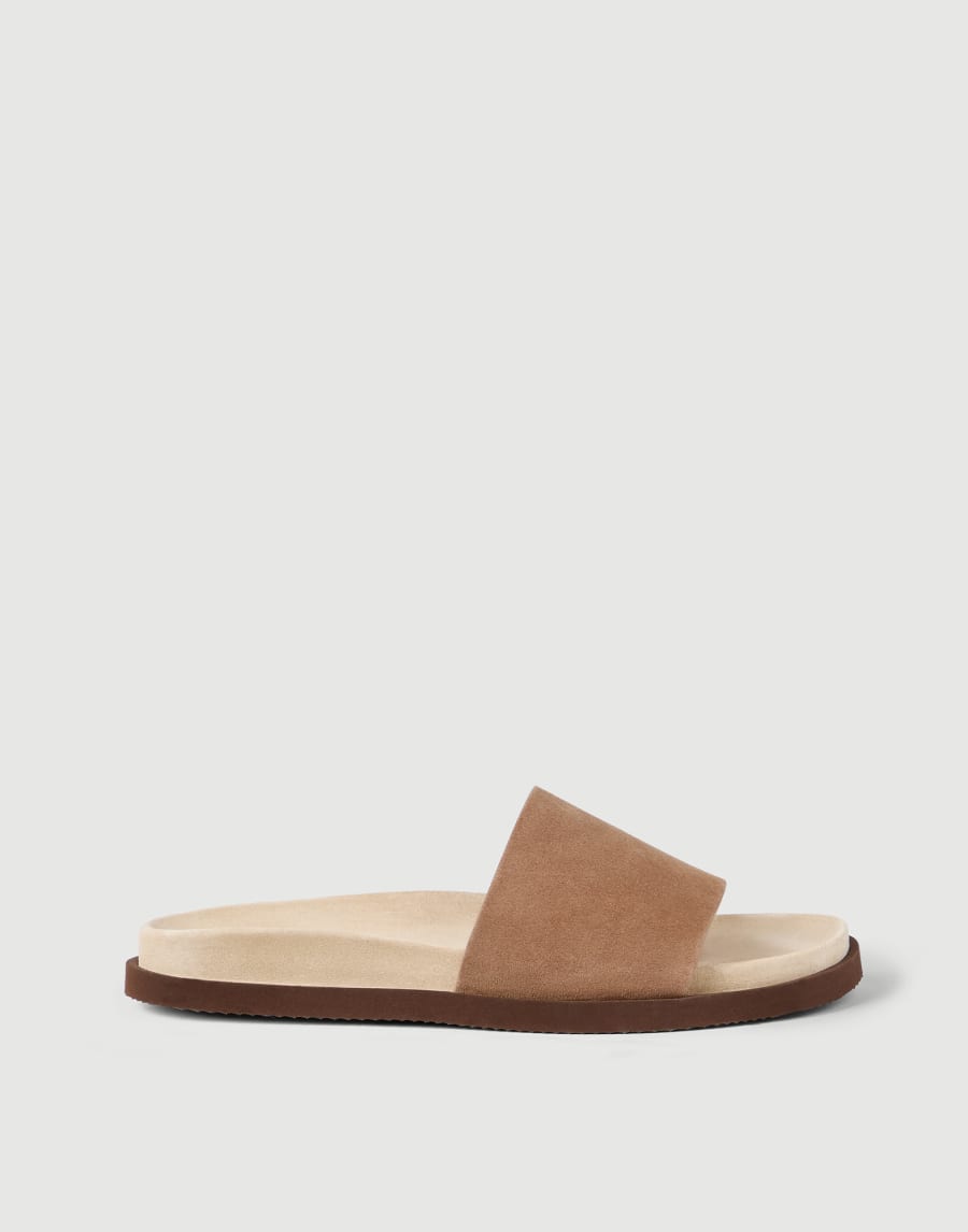 Suede slides Light Brown Man - Brunello Cucinelli