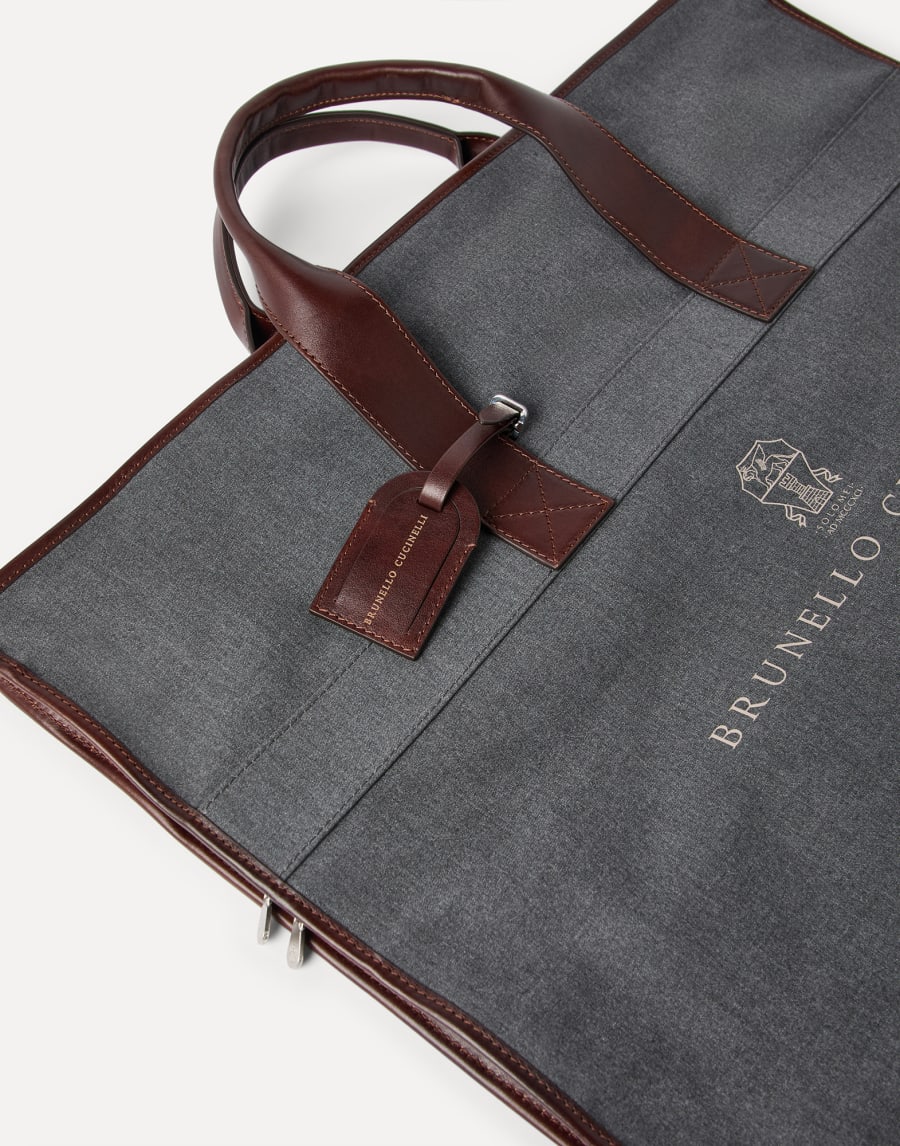 Calfskin suit carrier Anthracite Man - Brunello Cucinelli