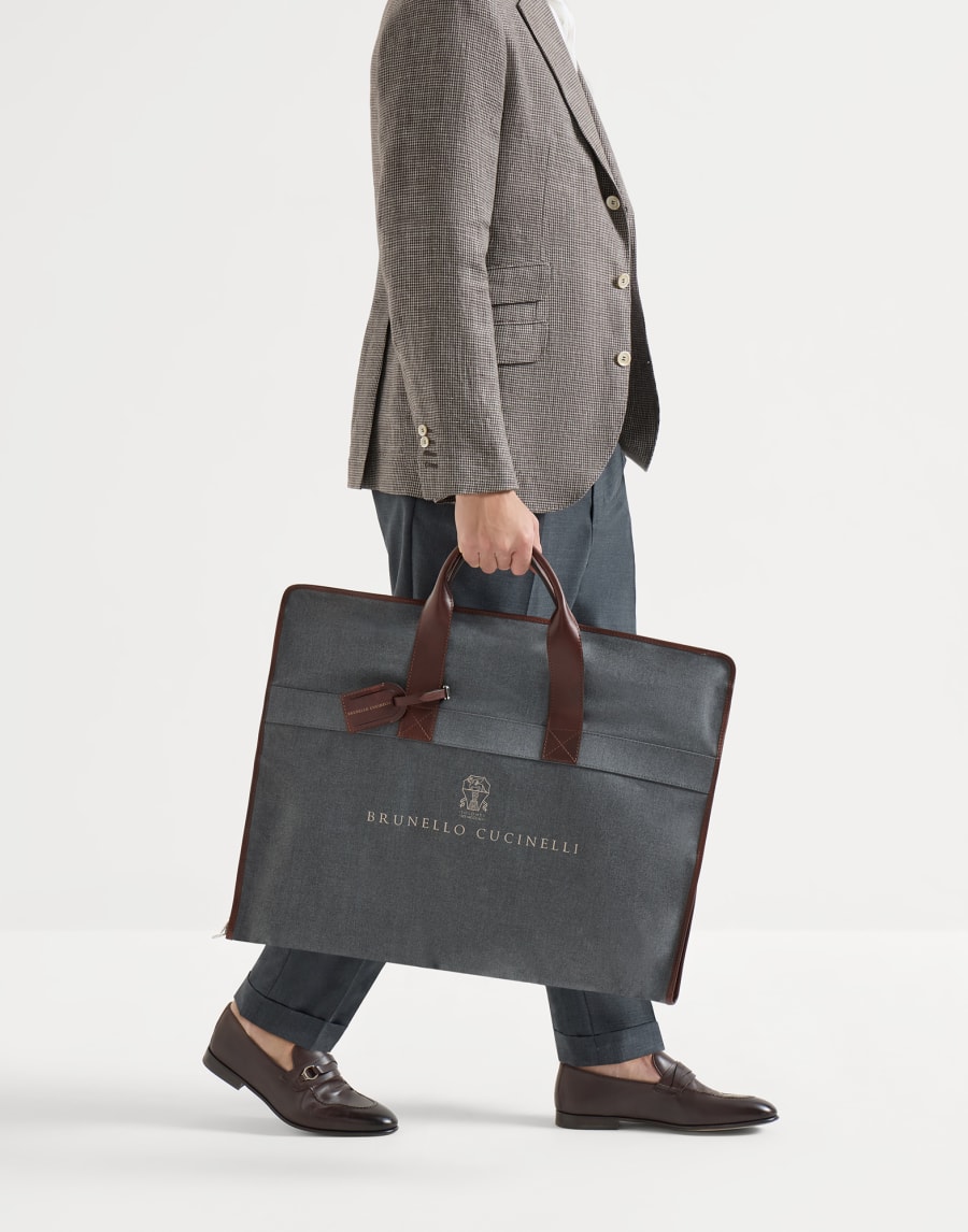 Calfskin suit carrier Anthracite Man - Brunello Cucinelli