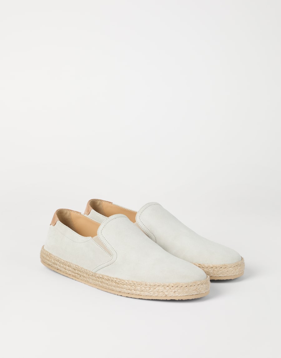 Suede slip-on Ivory Man - Brunello Cucinelli