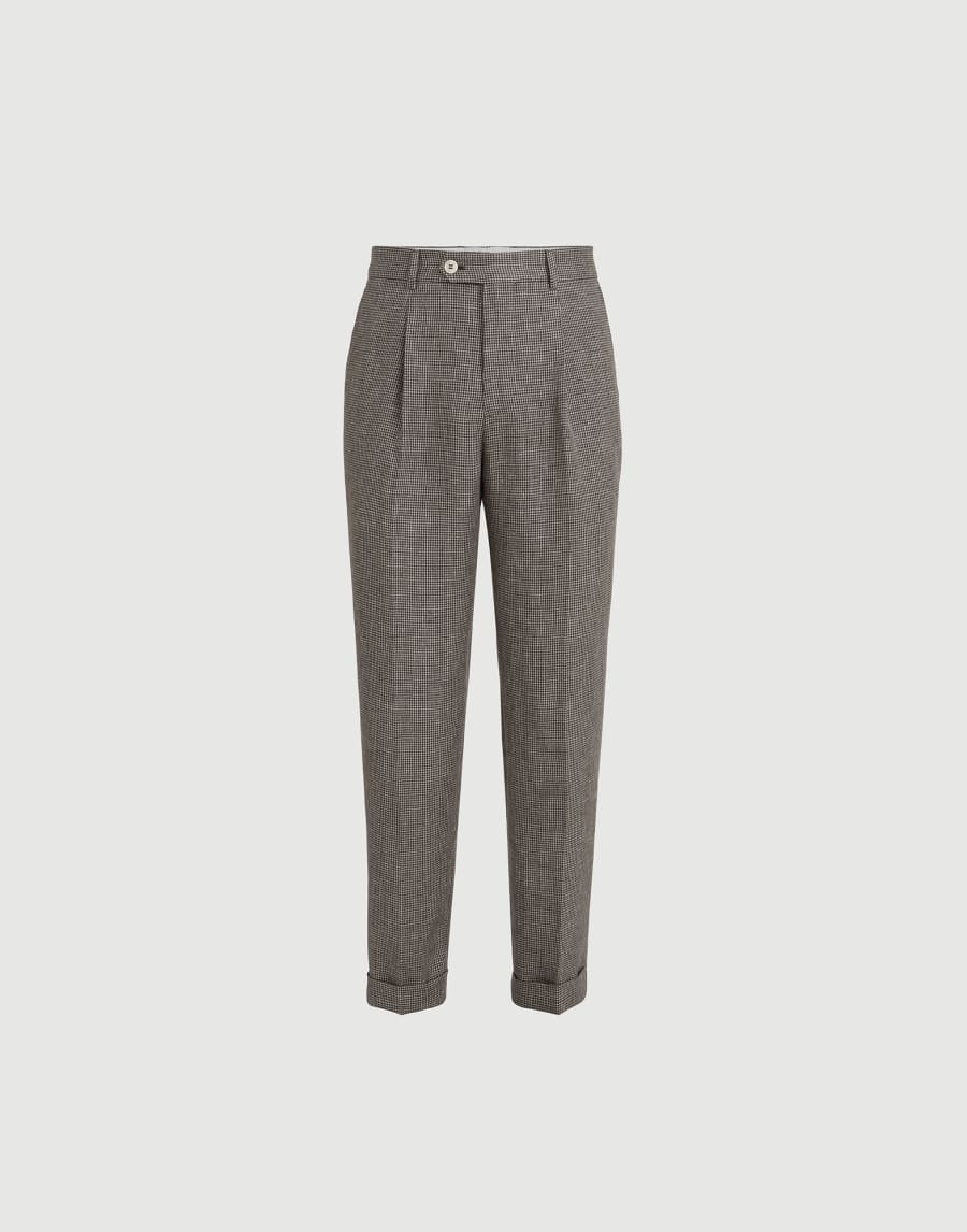 Houndstooth trousers Hazelnut Man - Brunello Cucinelli