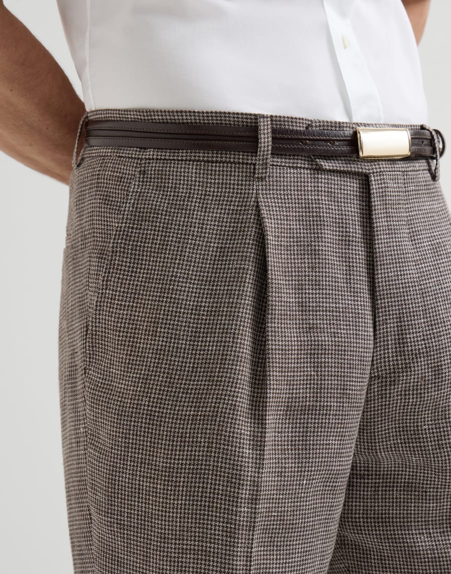 Houndstooth trousers Hazelnut Man - Brunello Cucinelli