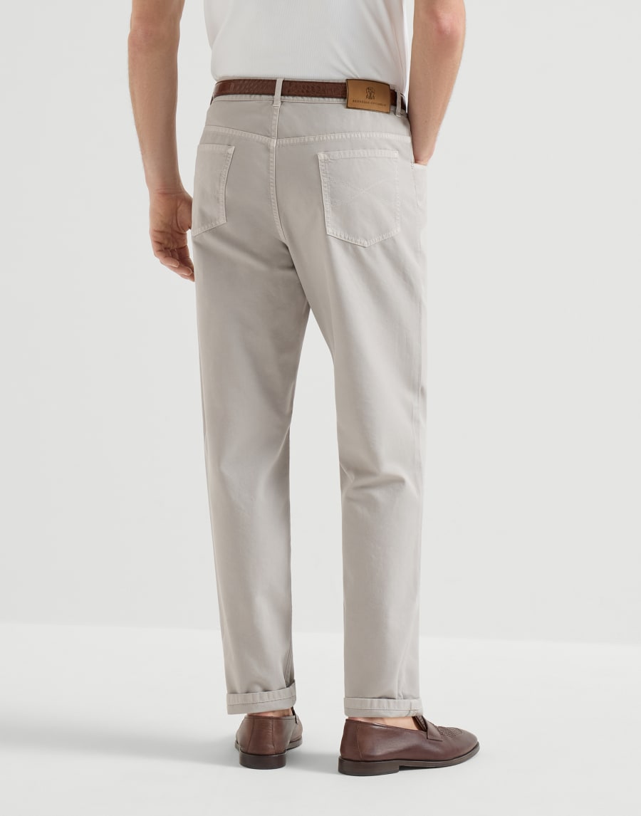 Gabardine garment dyed trousers Light Grey Man - Brunello Cucinelli