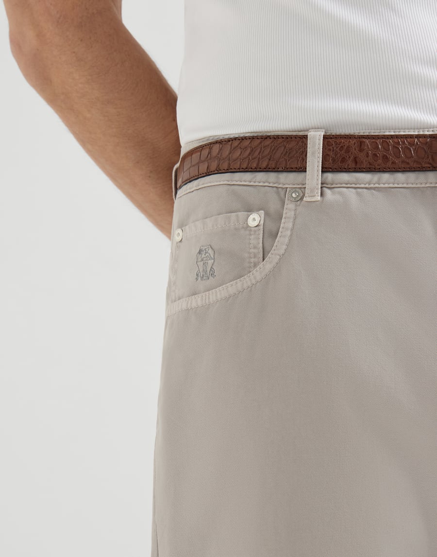 成衣染色华达呢长裤 浅灰 男款 - Brunello Cucinelli