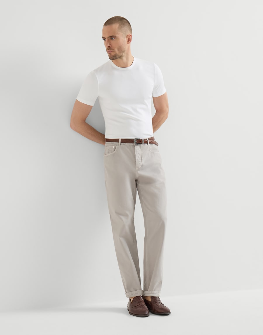 成衣染色华达呢长裤 浅灰 男款 - Brunello Cucinelli