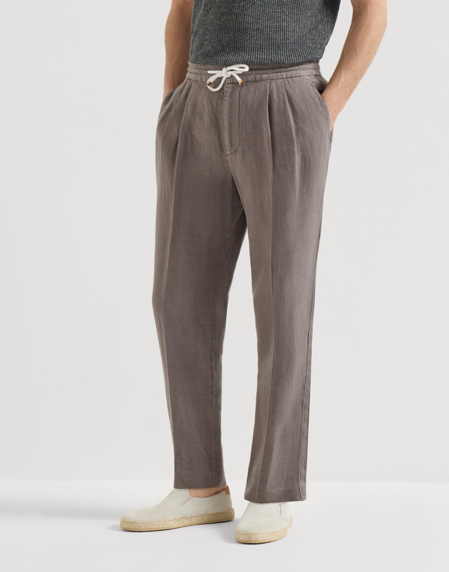 Trousers with drawstring Hazelnut Man - Brunello Cucinelli