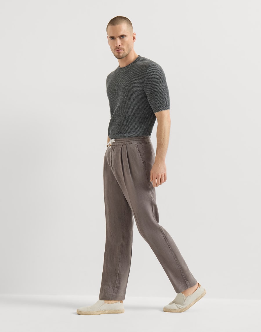 Trousers with drawstring Hazelnut Man - Brunello Cucinelli