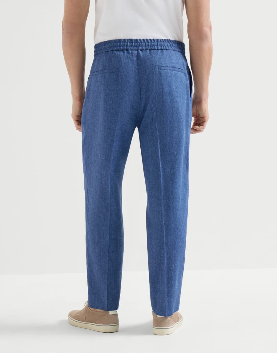 Trousers with drawstring and double pleats Denim Man - Brunello Cucinelli