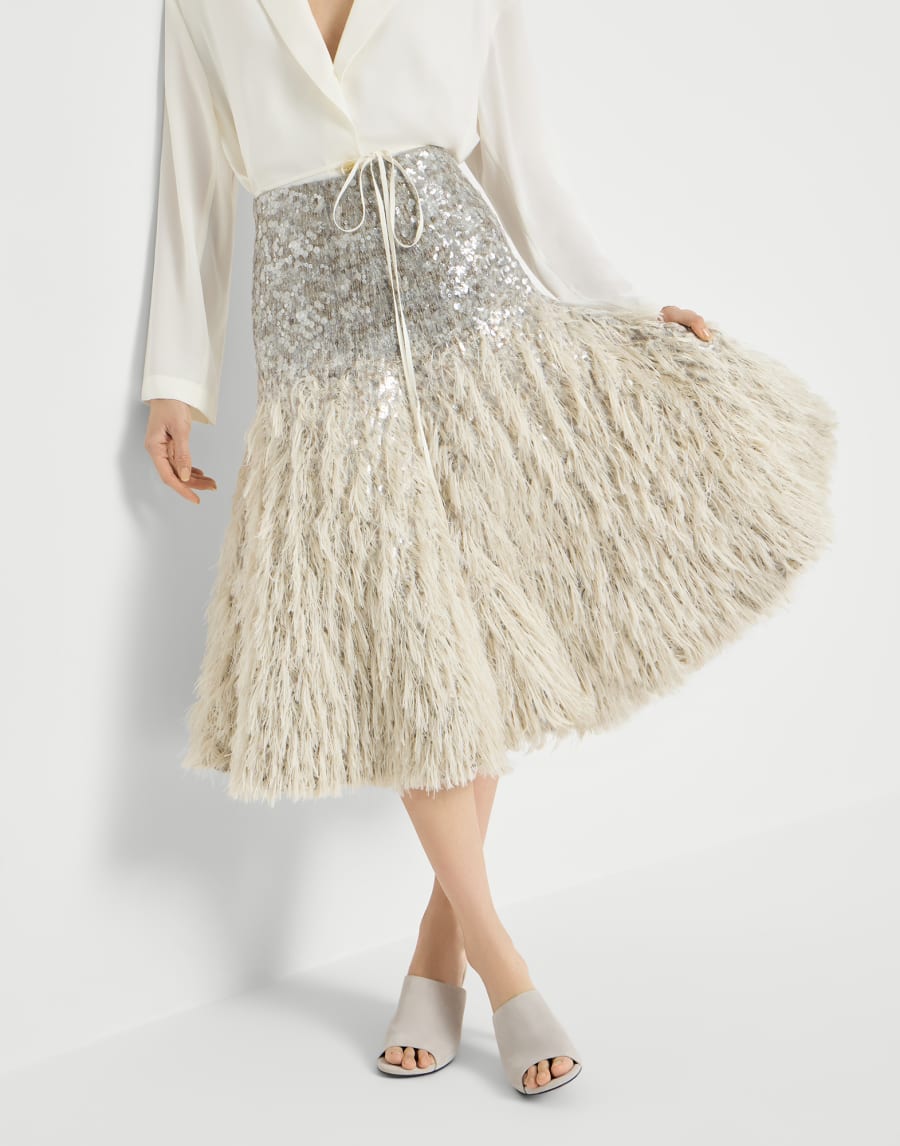 Jupe Dazzling Dégradé Gris Femme - Brunello Cucinelli