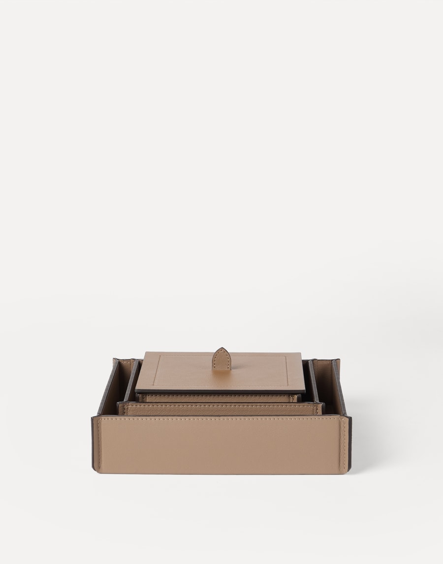 三件套收纳盒组，配同款盖 浅棕色 生活风格 - Brunello Cucinelli