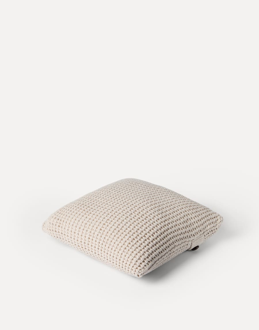 Подушка из трикотажа в сетку Овсяный Стиль жизни - Brunello Cucinelli