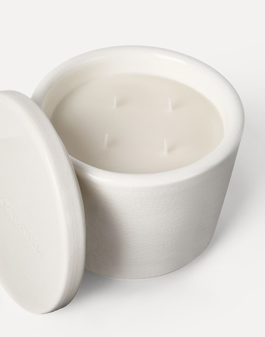 Maxi scented candle with lid White Lifestyle - Brunello Cucinelli