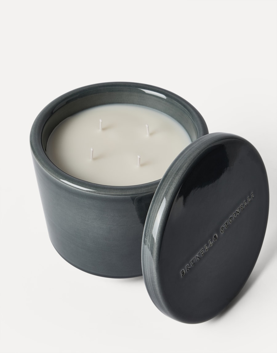 Maxi scented candle with lid Dark Military Lifestyle - Brunello Cucinelli