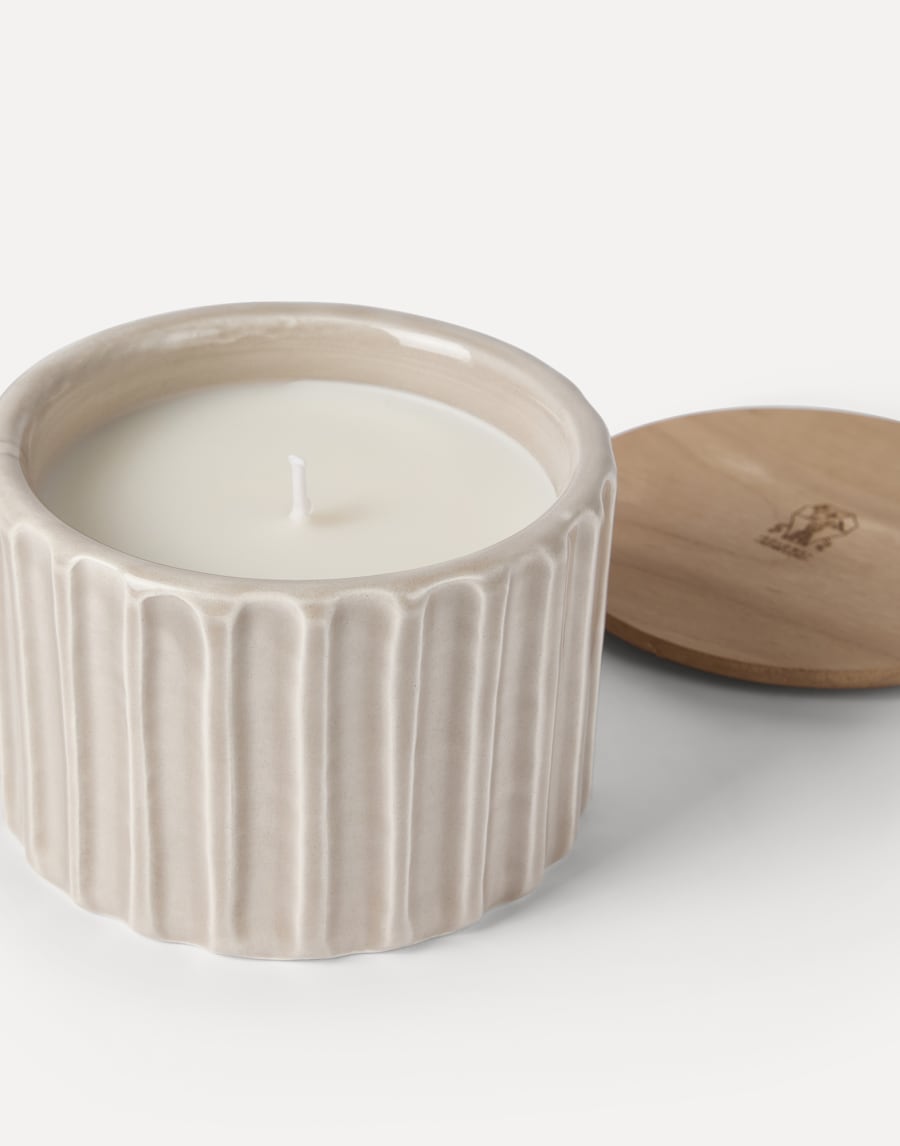 Small candle with walnut wood lid Beige Lifestyle - Brunello Cucinelli