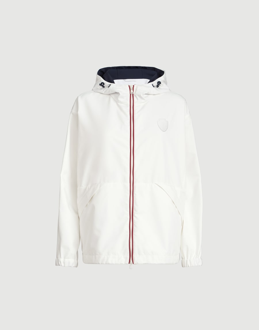 Hooded outerwear jacket with logo White Woman - Brunello Cucinelli
