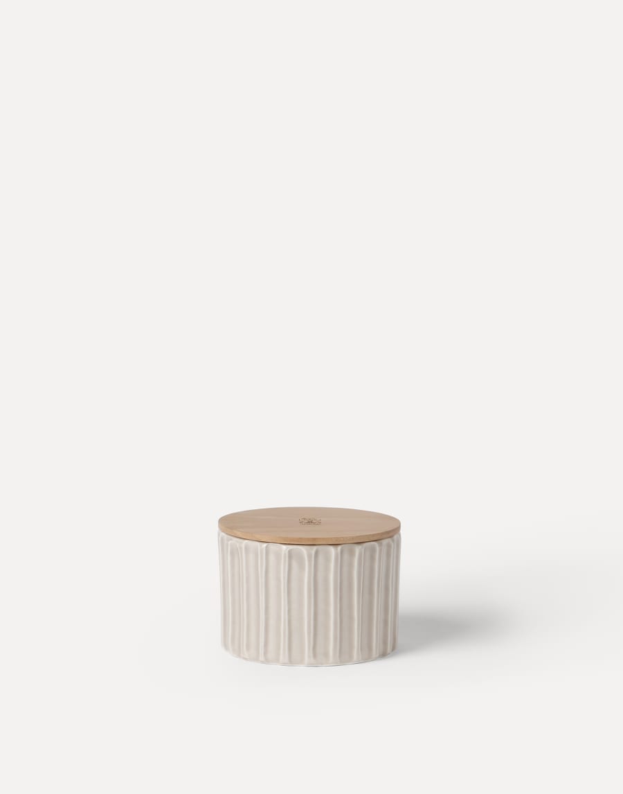 Small candle with walnut wood lid Beige Lifestyle - Brunello Cucinelli