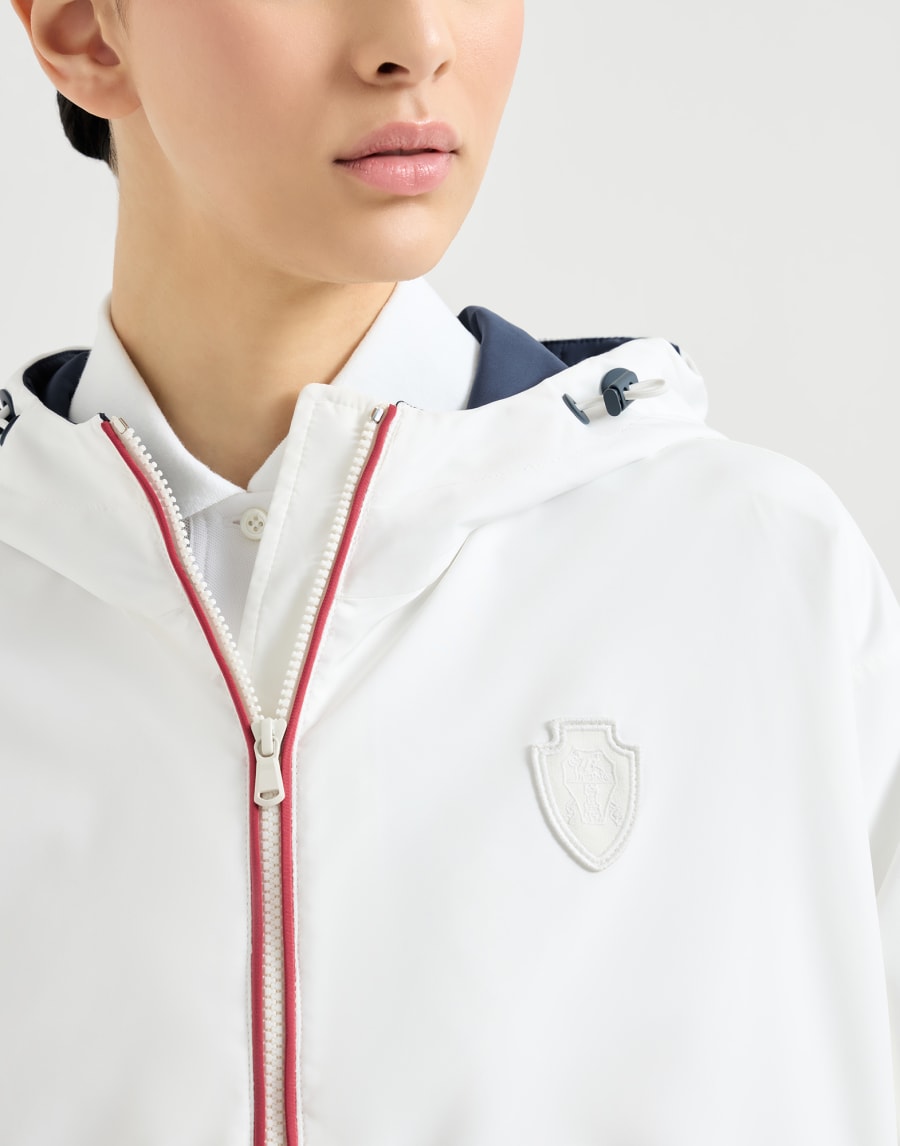 Hooded outerwear jacket with logo White Woman - Brunello Cucinelli