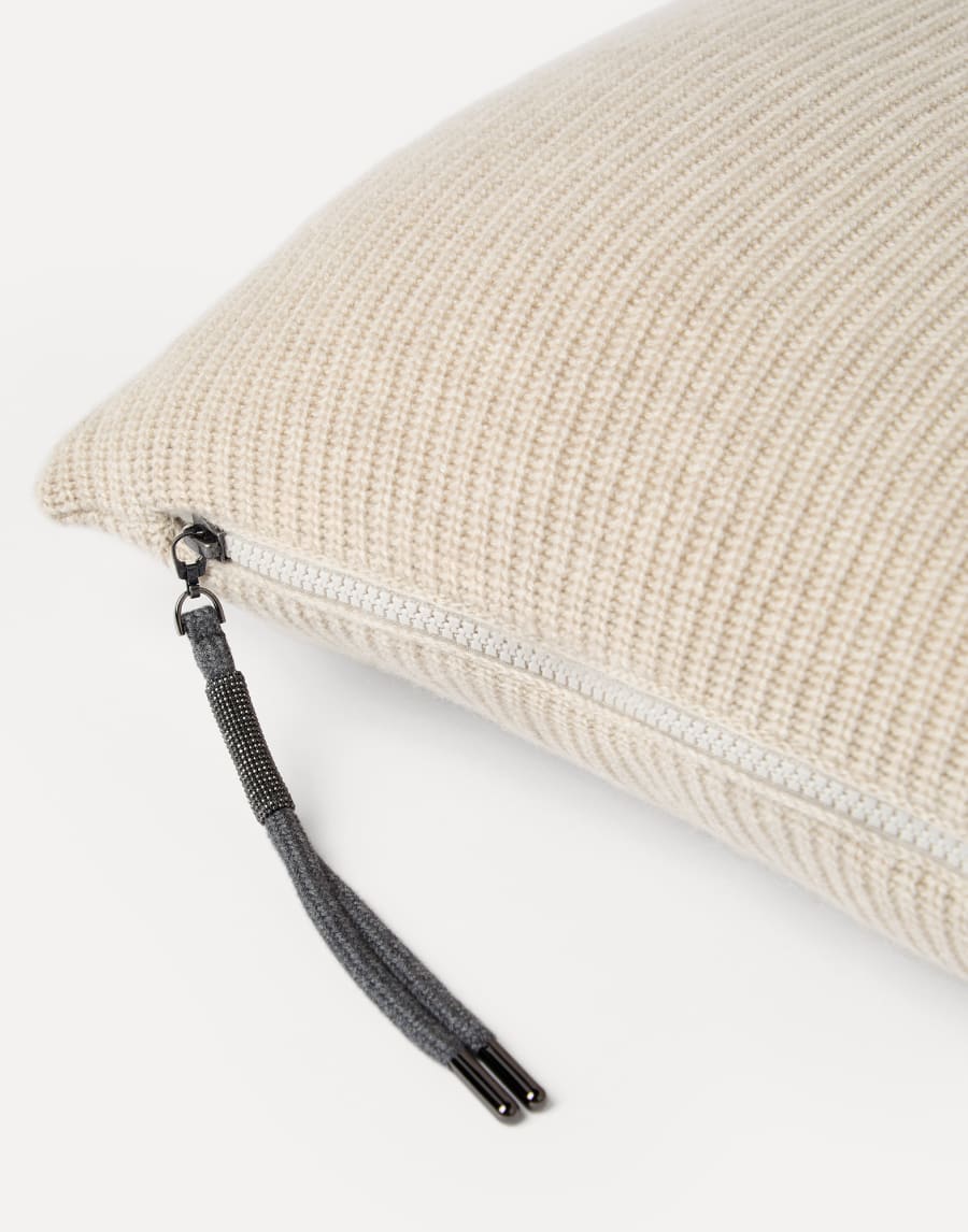 Подушка из трикотажа с блестящей молнией Светло-бежевый Стиль жизни - Brunello Cucinelli
