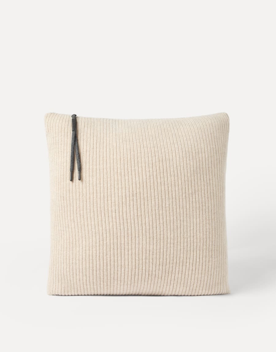 Подушка из трикотажа с блестящей молнией Светло-бежевый Стиль жизни - Brunello Cucinelli
