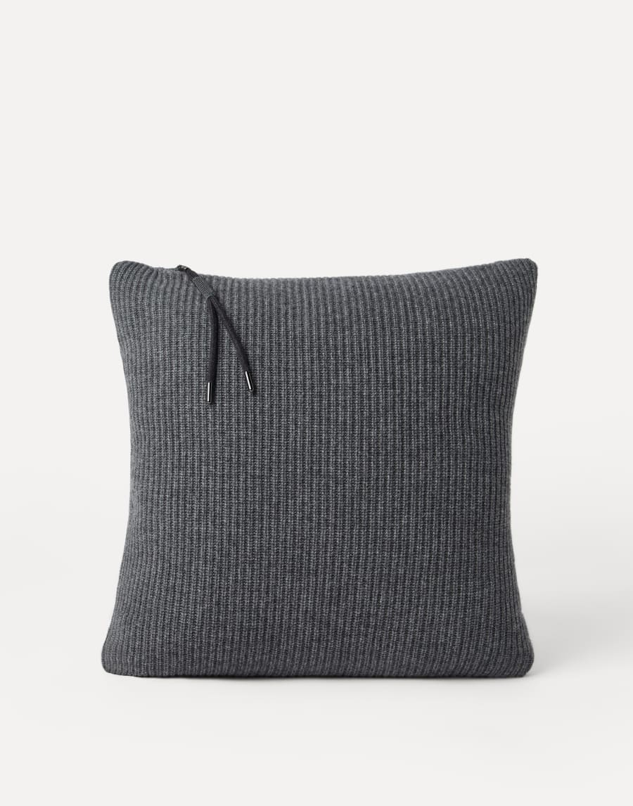 Подушка из трикотажа с блестящей молнией Свинцовый Стиль жизни - Brunello Cucinelli