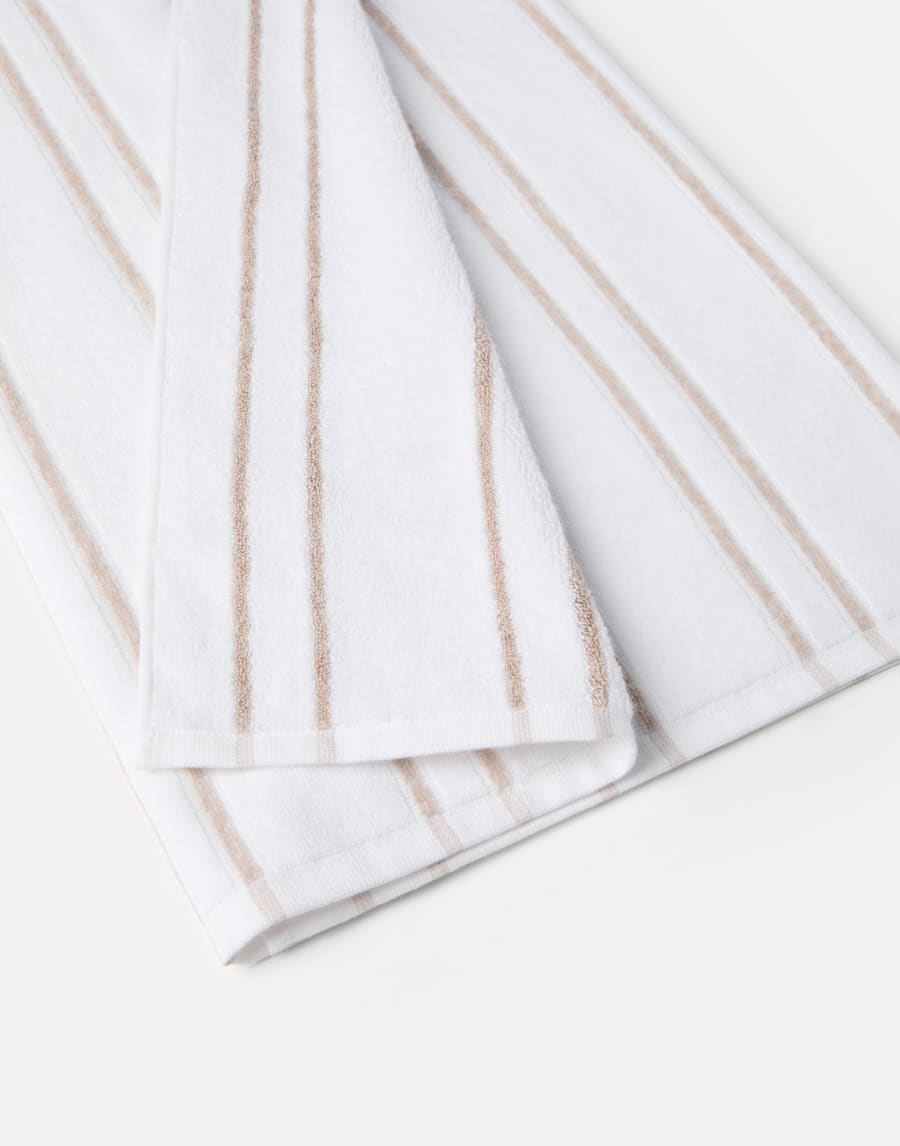 Полотенце из махровой ткани в полоску Белый Стиль жизни - Brunello Cucinelli