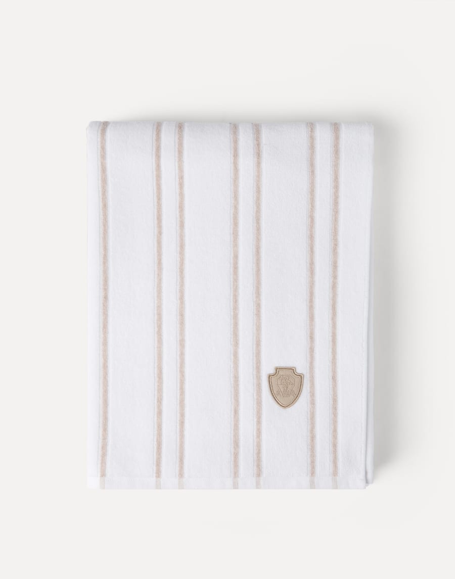 Полотенце из махровой ткани в полоску Белый Стиль жизни - Brunello Cucinelli